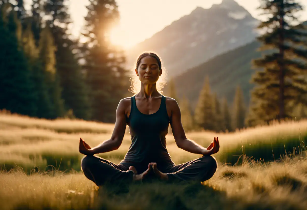 A person practicing Hatha Yoga in a peaceful mountain setting.